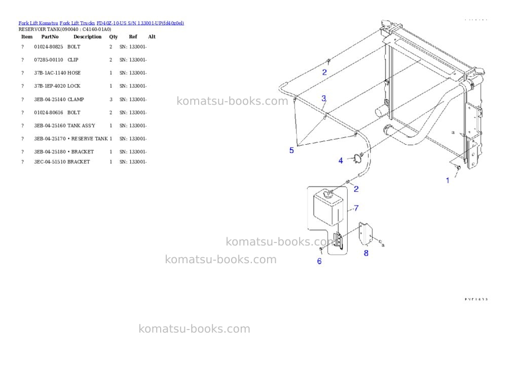 Komatsu fd40z-10-us s/n 133001-up Parts catalog cover Page 9