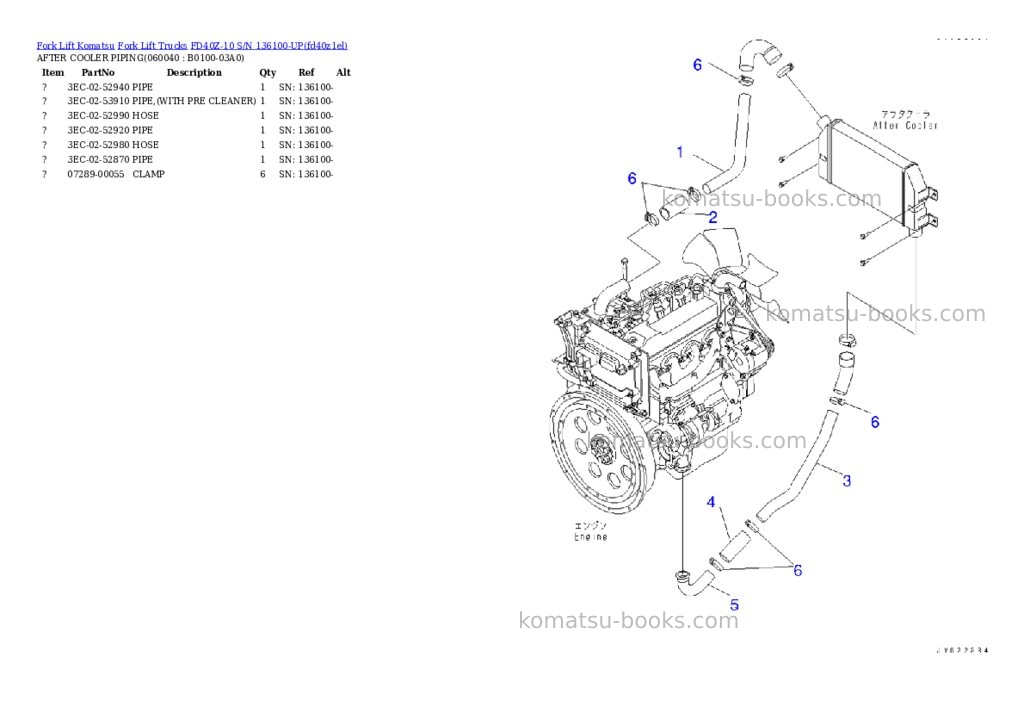 Komatsu FD40Z-10 S/N 136100-UP Parts catalog cover Page 4