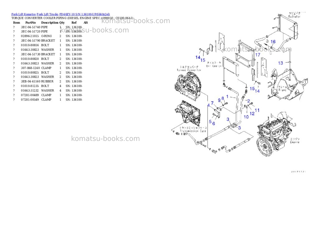 Komatsu FD40ZY-10 S/N 136100-UP Parts catalog cover Page 10 Komatsu FD40ZY-10 S/N 136100-UP Parts catalog cover Page 10