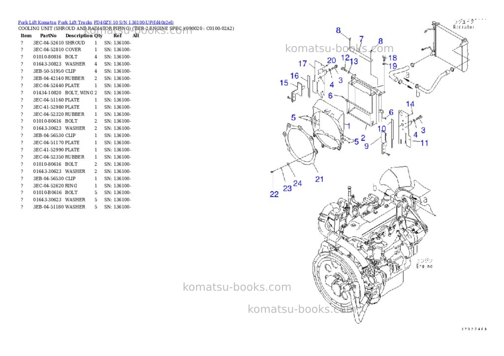 Komatsu FD40ZY-10 S/N 136100-UP Parts catalog cover Page 7 Komatsu FD40ZY-10 S/N 136100-UP Parts catalog cover Page 7