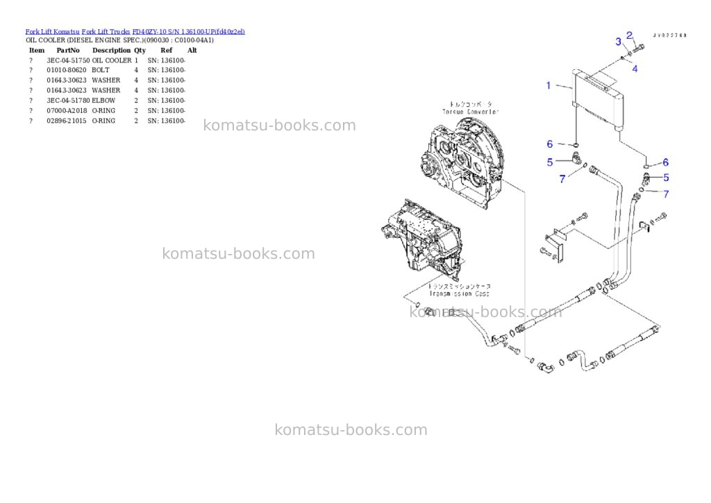 Komatsu FD40ZY-10 S/N 136100-UP Parts catalog cover Page 8 Komatsu FD40ZY-10 S/N 136100-UP Parts catalog cover Page 8