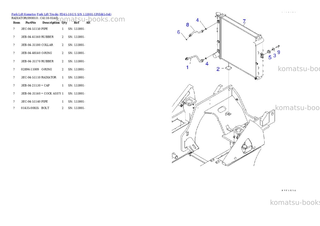 Komatsu fd45-10-us s/n 133001-up Parts catalog cover Page 6 Komatsu fd45-10-us s/n 133001-up Parts catalog cover Page 6