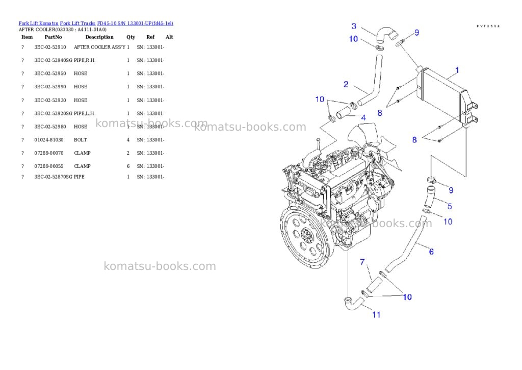 Komatsu fd45-10 s/n 133001-up Parts catalog cover Page 2 Komatsu fd45-10 s/n 133001-up Parts catalog cover Page 2