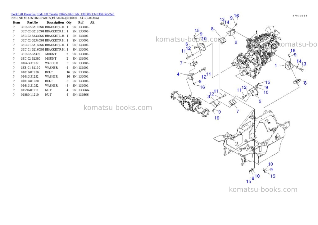 Komatsu FD45-10-B S/N 136100-137636 Parts catalog cover Page 5