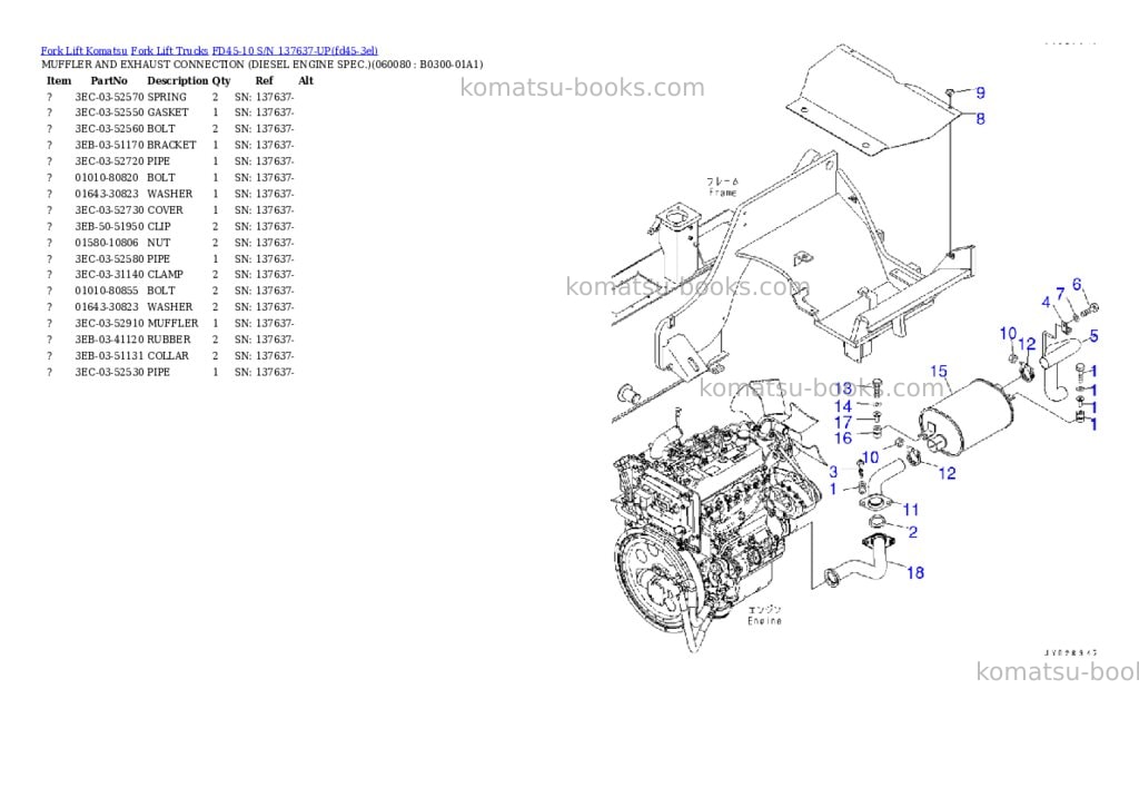 Komatsu FD45-10 S/N 137637-UP Parts catalog cover Page 8 Komatsu FD45-10 S/N 137637-UP Parts catalog cover Page 8