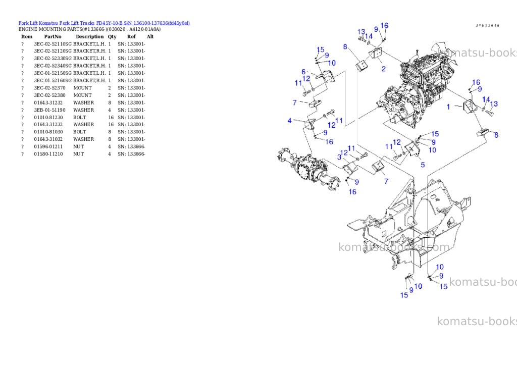 Komatsu FD45Y-10-B S/N 136100-137636 Parts catalog cover