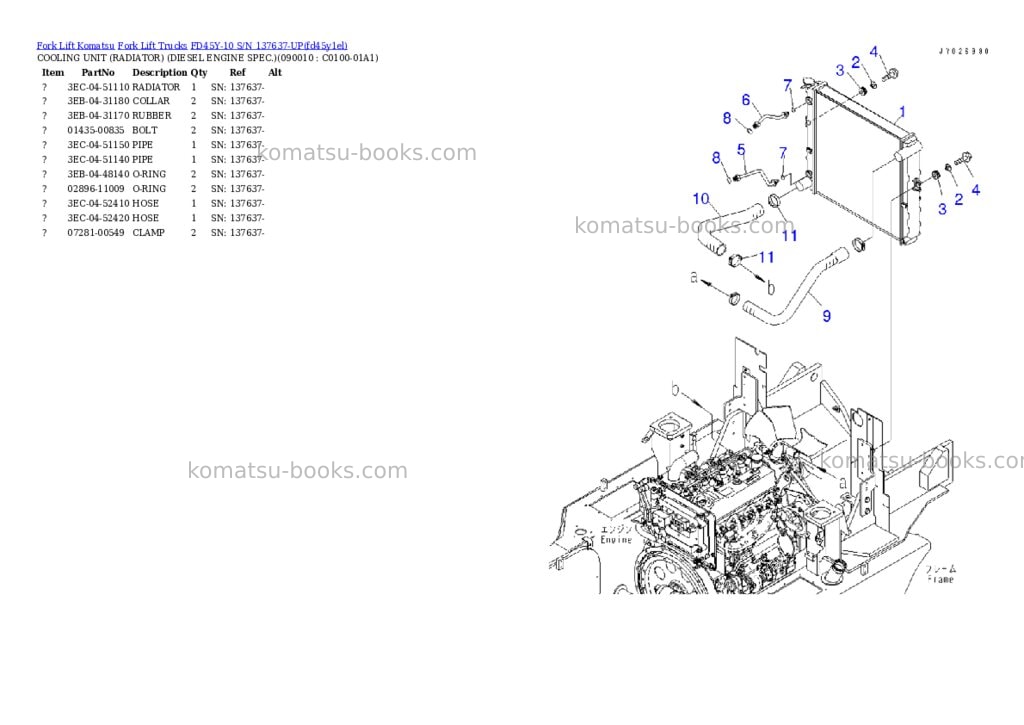 Komatsu FD45Y-10 S/N 137637-UP Parts catalog cover Page 8 Komatsu FD45Y-10 S/N 137637-UP Parts catalog cover Page 8