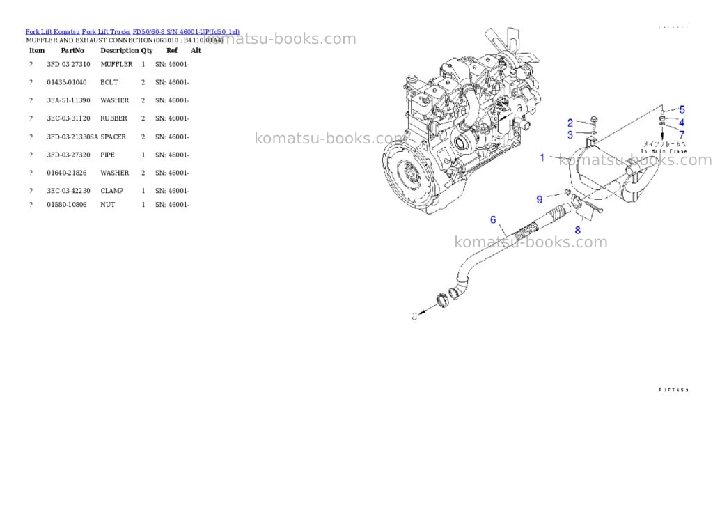 Komatsu fd50/60-8 s/n 46001-up Parts catalog cover Page 4 Komatsu fd50/60-8 s/n 46001-up Parts catalog cover Page 4