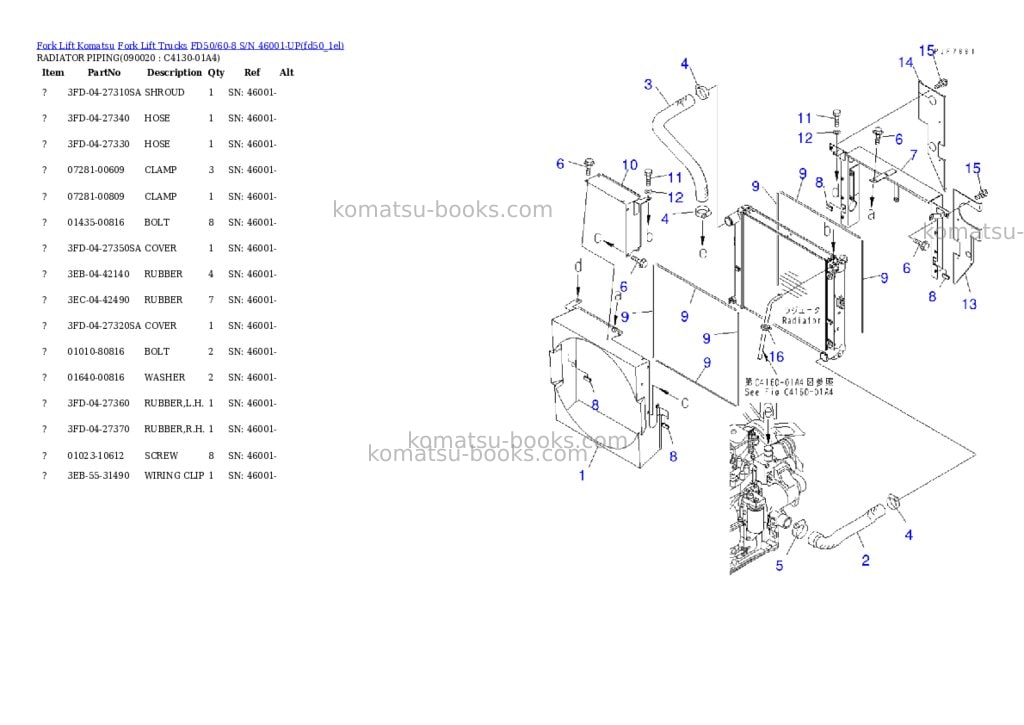 Komatsu fd50/60-8 s/n 46001-up Parts catalog cover Page 6 Komatsu fd50/60-8 s/n 46001-up Parts catalog cover Page 6