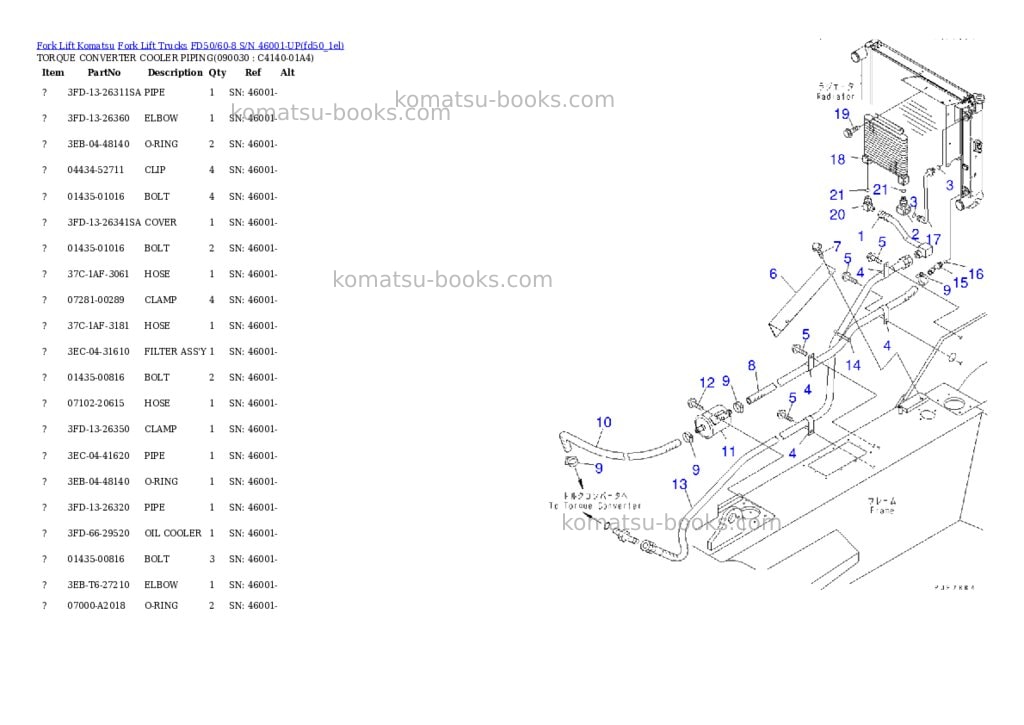 Komatsu fd50/60-8 s/n 46001-up Parts catalog cover Page 7 Komatsu fd50/60-8 s/n 46001-up Parts catalog cover Page 7