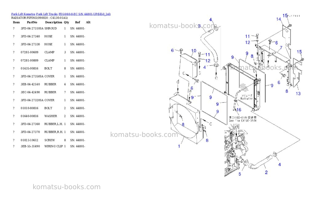 Komatsu fd50/60-8-ec s/n 44801-up Parts catalog cover Page 6 Komatsu fd50/60-8-ec s/n 44801-up Parts catalog cover Page 6