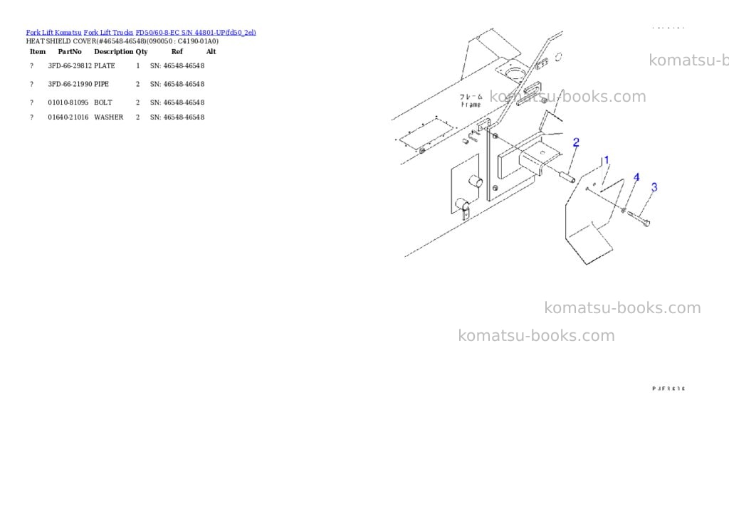 Komatsu fd50/60-8-ec s/n 44801-up Parts catalog cover Page 9 Komatsu fd50/60-8-ec s/n 44801-up Parts catalog cover Page 9