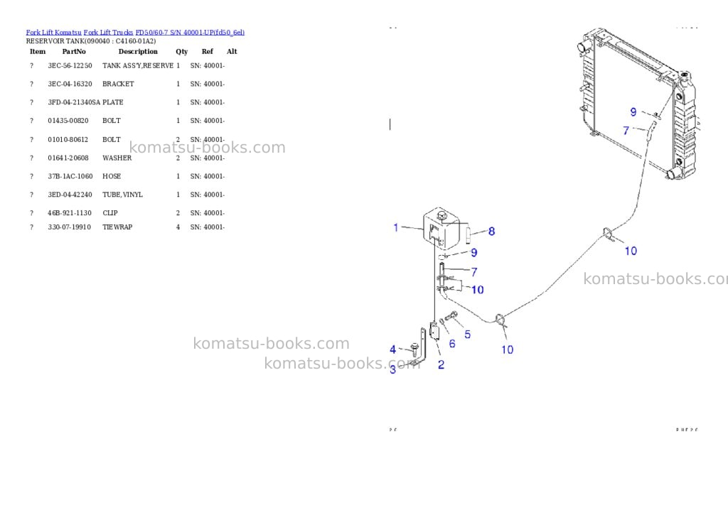 Komatsu fd50hd/60hd-7 s/n 40001-up Parts catalog cover Page 7 Komatsu fd50hd/60hd-7 s/n 40001-up Parts catalog cover Page 7