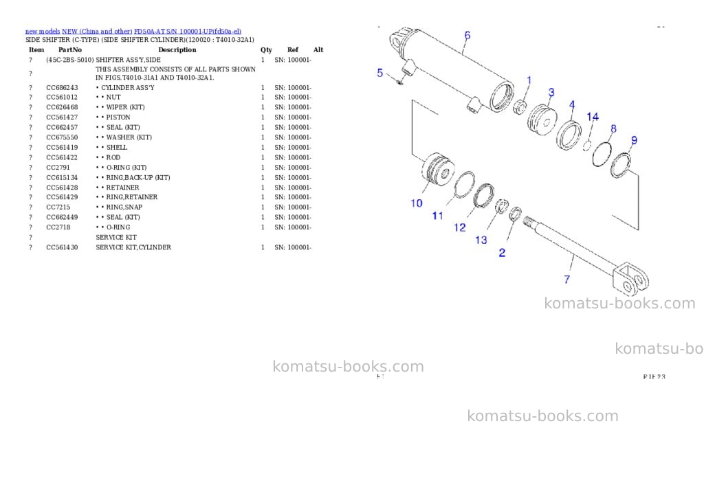 Komatsu FD50A-AT S/N 100001-UP Parts catalog cover Page 10 Komatsu FD50A-AT S/N 100001-UP Parts catalog cover Page 10