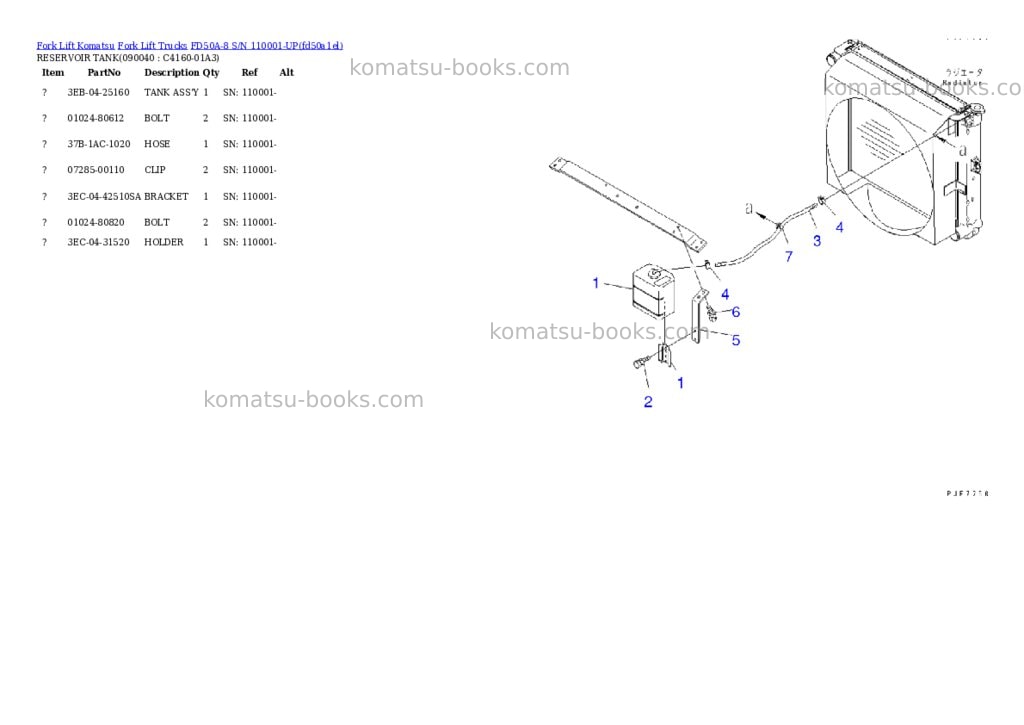 Komatsu fd50a-8 s/n 110001-up Parts catalog cover Page 10 Komatsu fd50a-8 s/n 110001-up Parts catalog cover Page 10