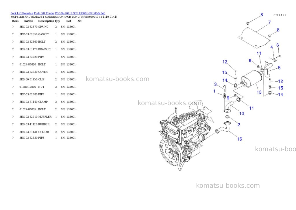 Komatsu fd50a-10-us s/n 133001-up Parts catalog cover Page 5