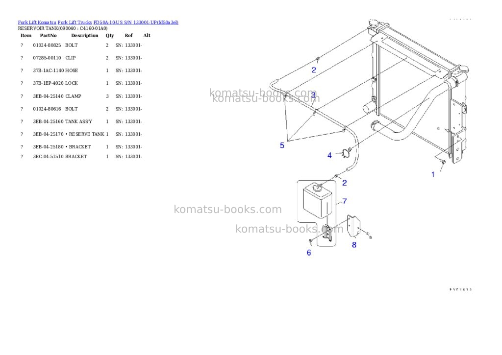 Komatsu fd50a-10-us s/n 133001-up Parts catalog cover Page 9