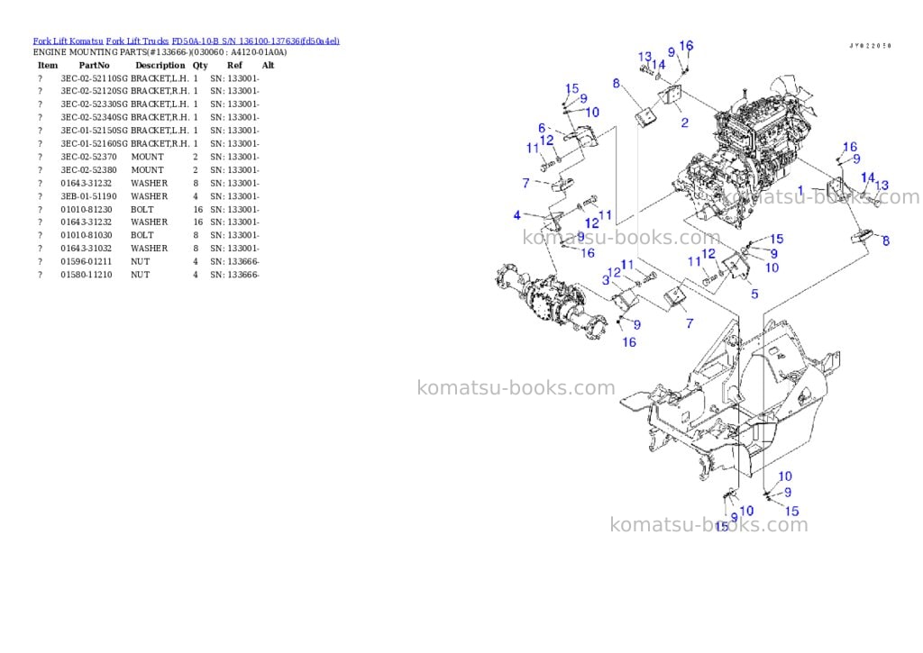 Komatsu FD50A-10-B S/N 136100-137636 Parts catalog cover Page 5