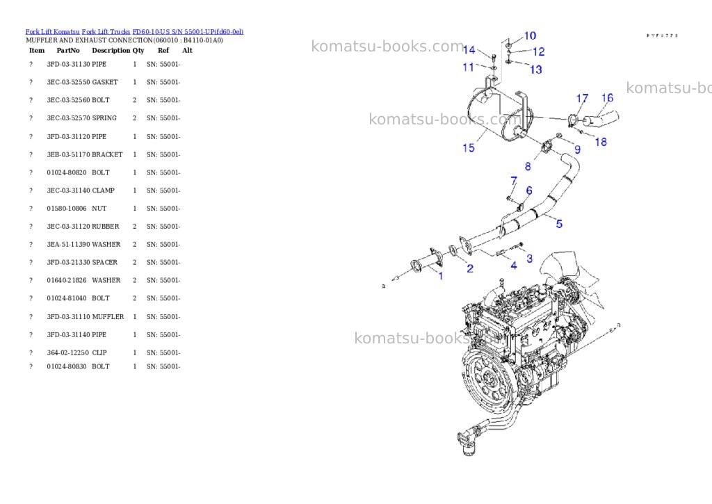 Komatsu fd60-10-us s/n 55001-up Parts catalog cover Page 6 Komatsu fd60-10-us s/n 55001-up Parts catalog cover Page 6