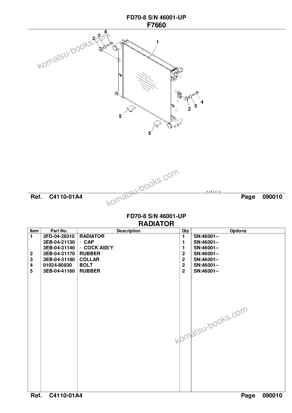 Komatsu fd70-8 s/n 46001-up Parts catalog cover Page 10 Komatsu fd70-8 s/n 46001-up Parts catalog cover Page 10