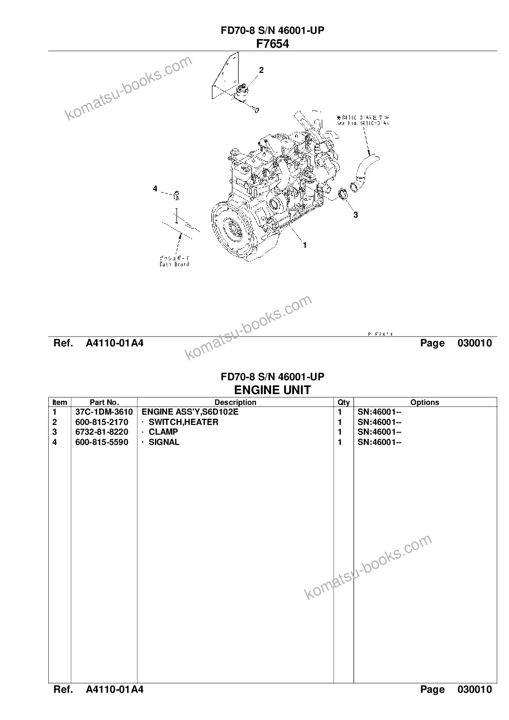 Komatsu fd70-8 s/n 46001-up Parts catalog cover Page 3 Komatsu fd70-8 s/n 46001-up Parts catalog cover Page 3