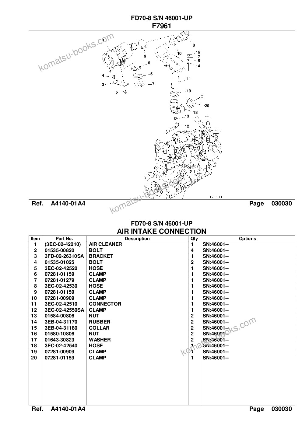 Komatsu fd70-8 s/n 46001-up Parts catalog cover Page 5 Komatsu fd70-8 s/n 46001-up Parts catalog cover Page 5