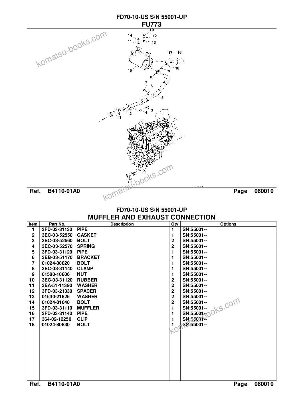 Komatsu fd70-10-us s/n 55001-up Parts catalog cover Page 10 Komatsu fd70-10-us s/n 55001-up Parts catalog cover Page 10