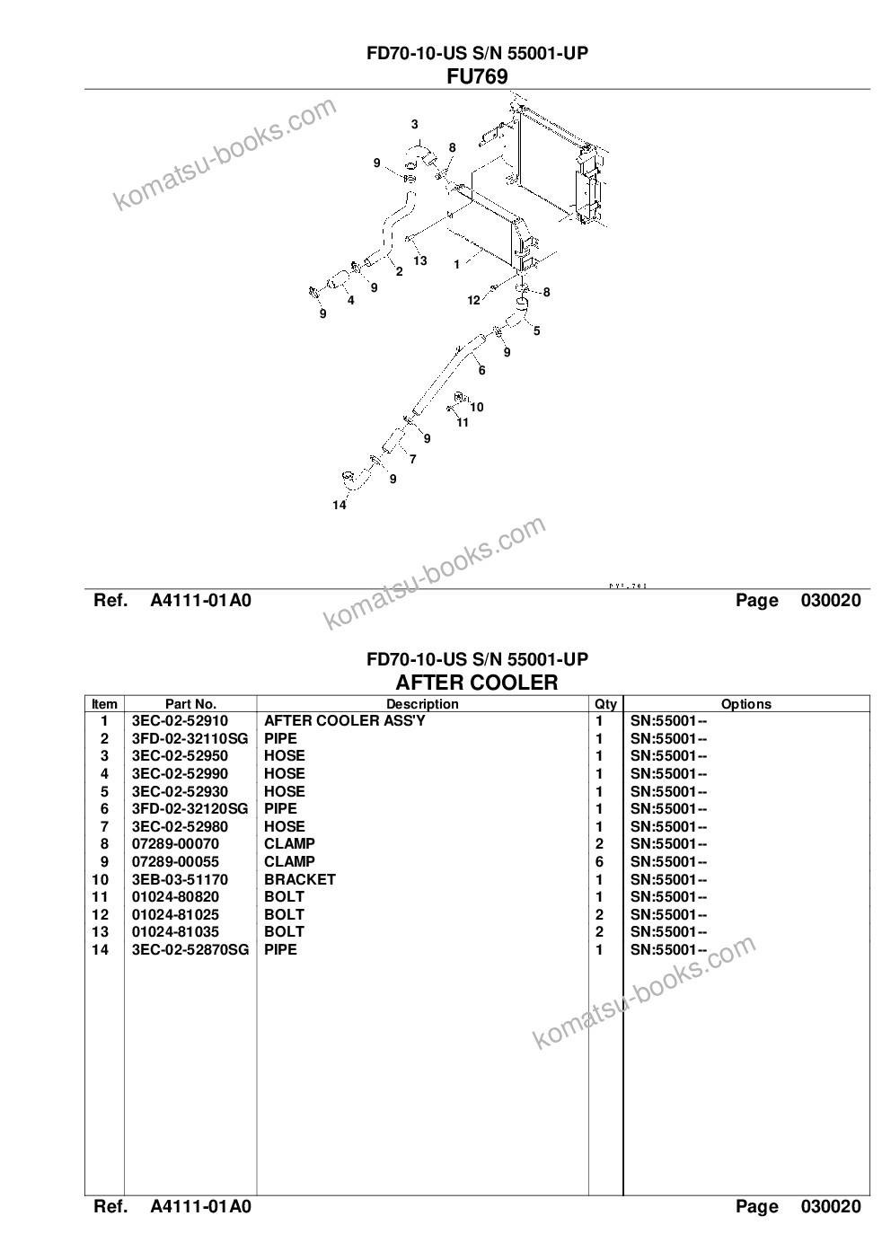Komatsu fd70-10-us s/n 55001-up Parts catalog cover Page 4 Komatsu fd70-10-us s/n 55001-up Parts catalog cover Page 4