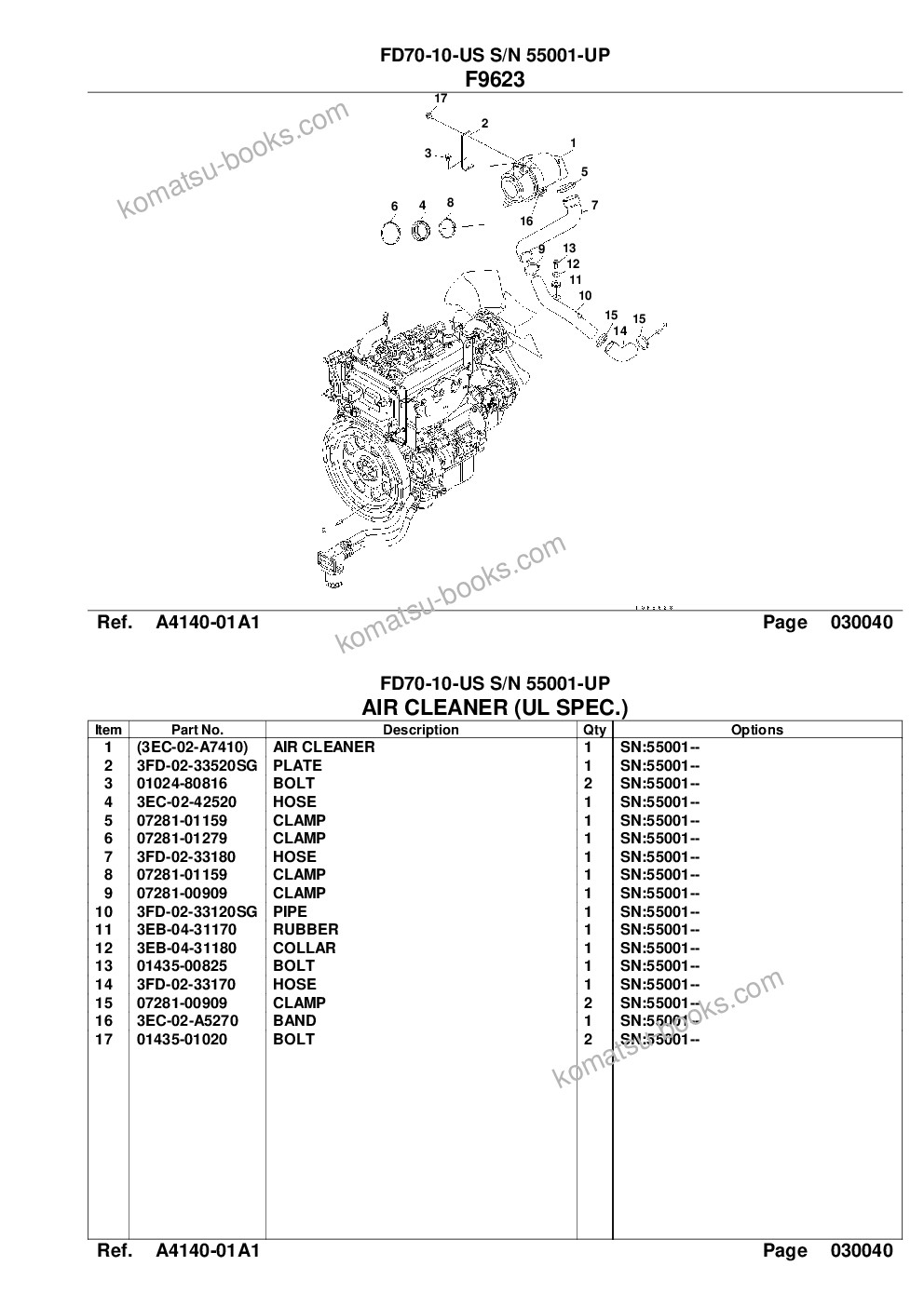 Komatsu fd70-10-us s/n 55001-up Parts catalog cover Page 6 Komatsu fd70-10-us s/n 55001-up Parts catalog cover Page 6