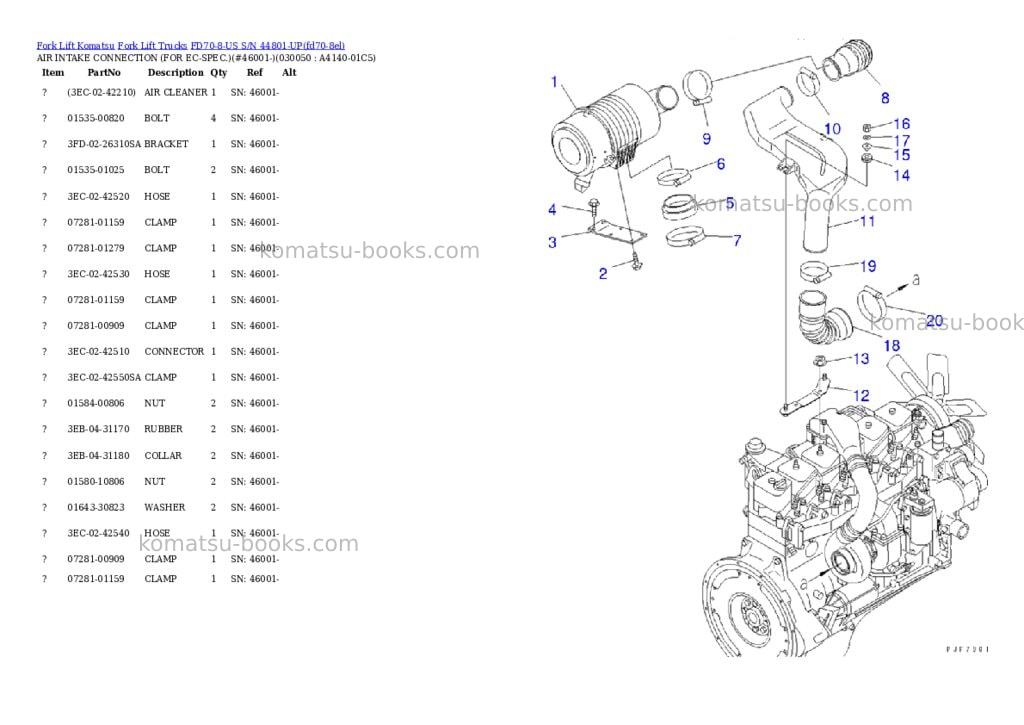 Komatsu fd70-8-us s/n 44801-up Parts catalog cover Page 4 Komatsu fd70-8-us s/n 44801-up Parts catalog cover Page 4