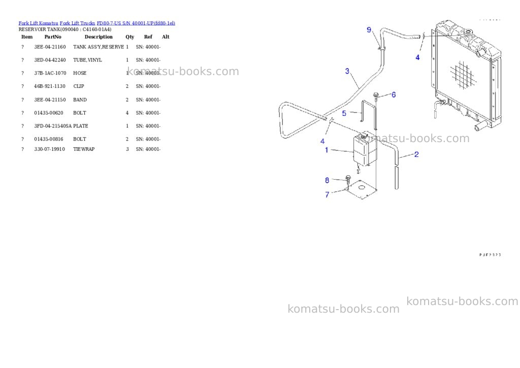 Komatsu fd80-7-us s/n 40001-up Parts catalog cover Page 7