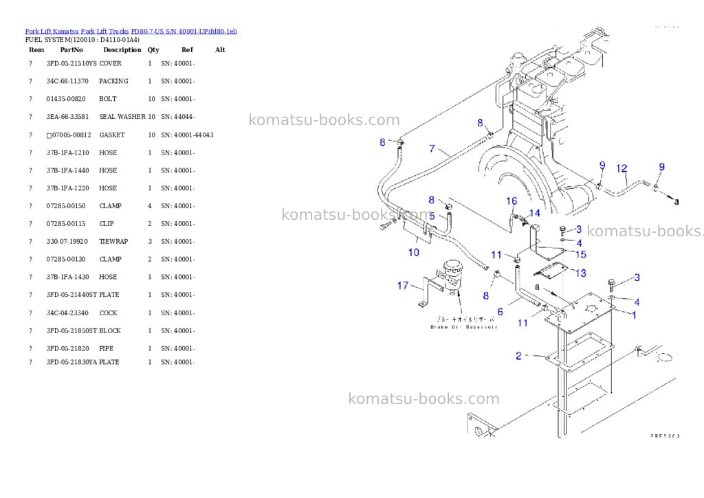 Komatsu fd80-7-us s/n 40001-up Parts catalog cover Page 8