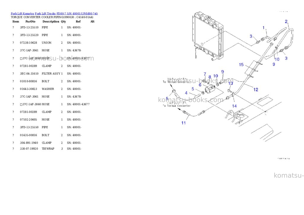 Komatsu fd80-7 s/n 40001-up Parts catalog cover Page 6