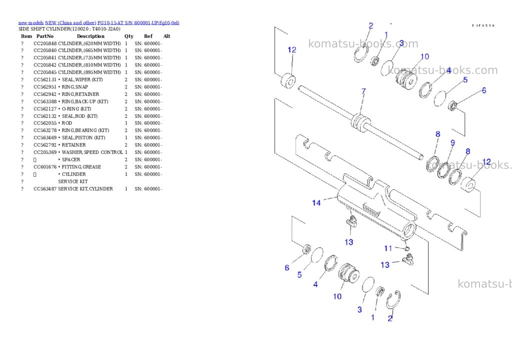 Komatsu fg10-15-at s/n 600001-up Parts catalog cover Page 10