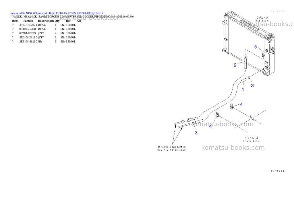 Komatsu fg10-15-17 s/n 630001-up Parts catalog cover Page 10