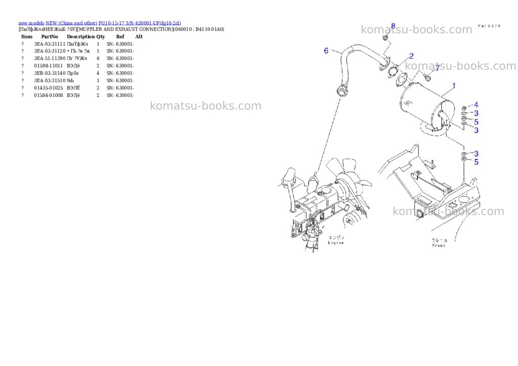 Komatsu fg10-15-17 s/n 630001-up Parts catalog cover Page 4