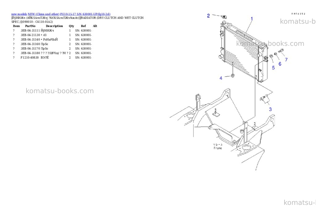 Komatsu fg10-15-17 s/n 630001-up Parts catalog cover Page 7