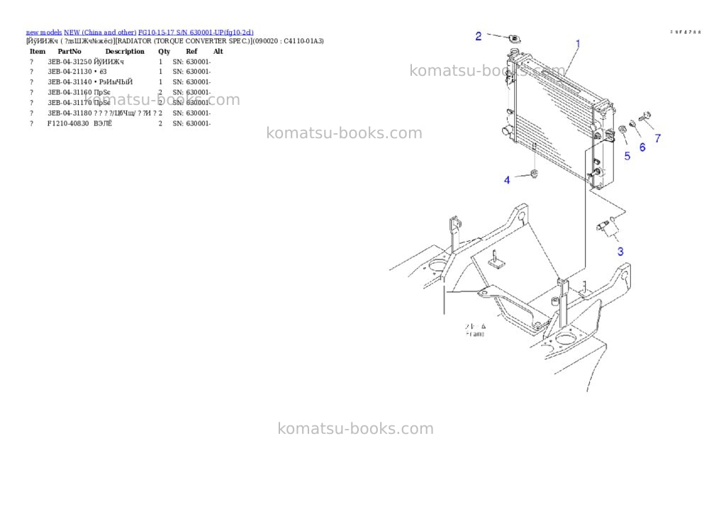 Komatsu fg10-15-17 s/n 630001-up Parts catalog cover Page 8