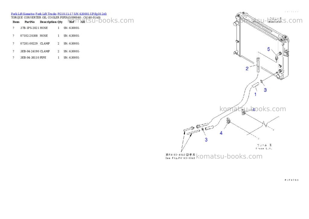 Komatsu FG10-15-17 S/N 630001-UP Parts catalog cover Page 10