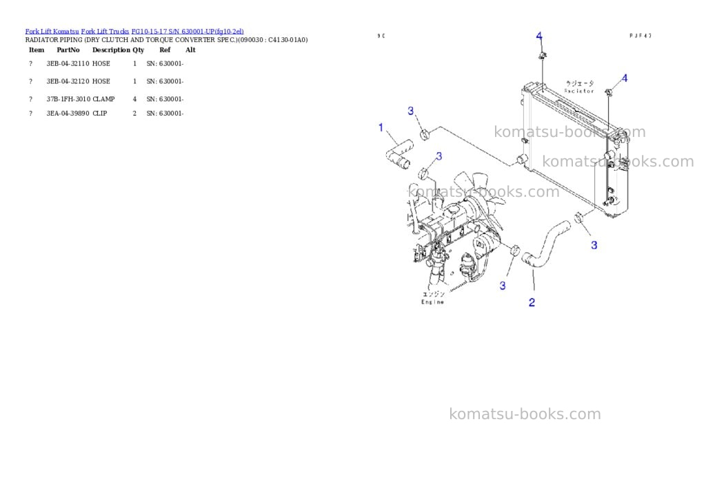 Komatsu FG10-15-17 S/N 630001-UP Parts catalog cover Page 9