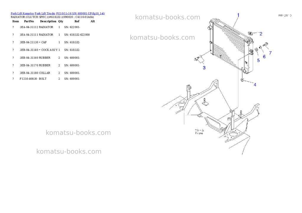 Komatsu fg10/15/18-21-m s/n 200001-up Parts catalog cover Page 6
