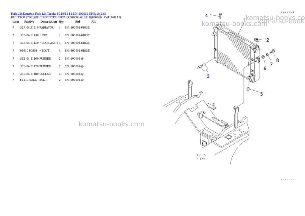 Komatsu fg10/15/18-21-m s/n 200001-up Parts catalog cover Page 7