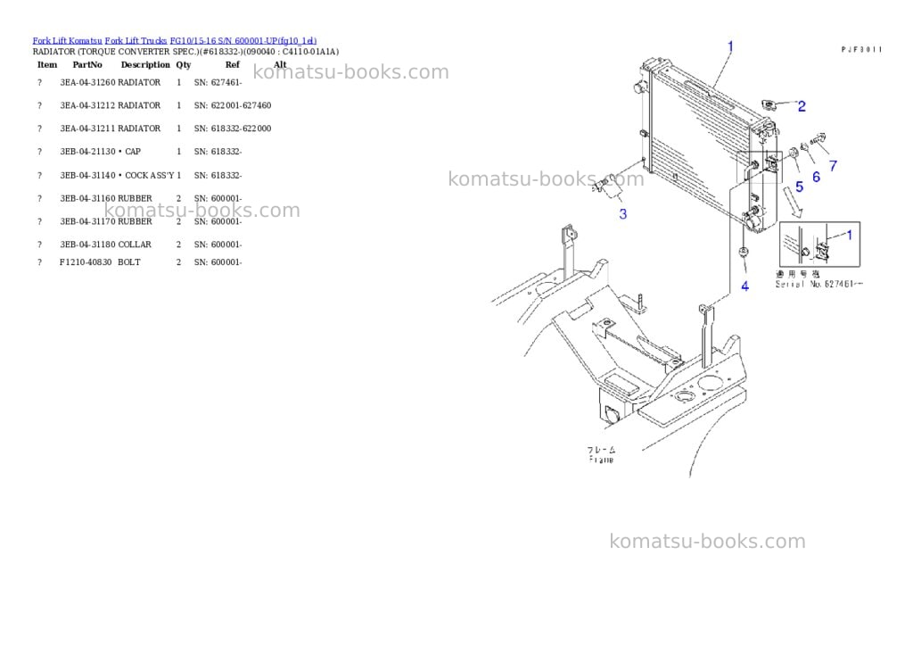 Komatsu fg10/15/18-21-m s/n 200001-up Parts catalog cover Page 8