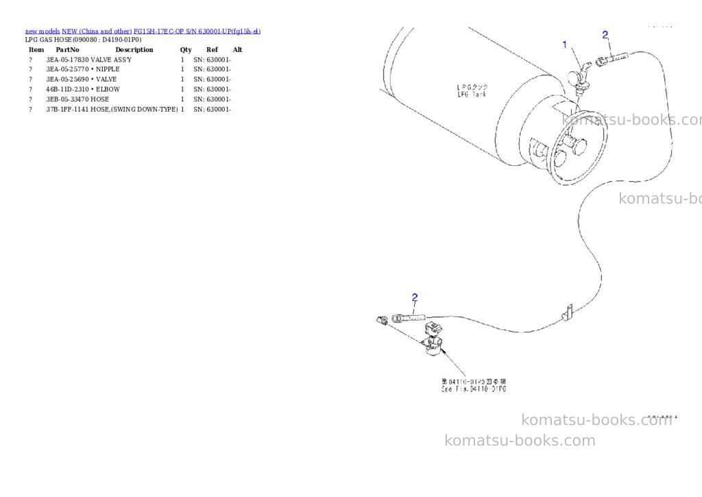 Komatsu fg15h-17ec-op s/n 630001-up Parts catalog cover Page 3 Komatsu fg15h-17ec-op s/n 630001-up Parts catalog cover Page 3
