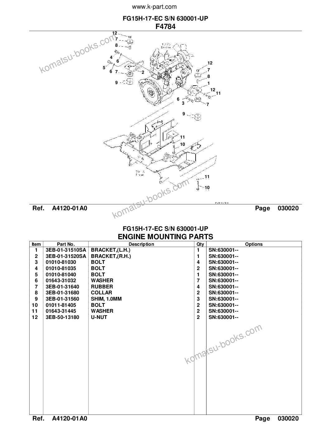 Komatsu FG15H-17-EC S/N 630001-UP Parts catalog cover Page 4