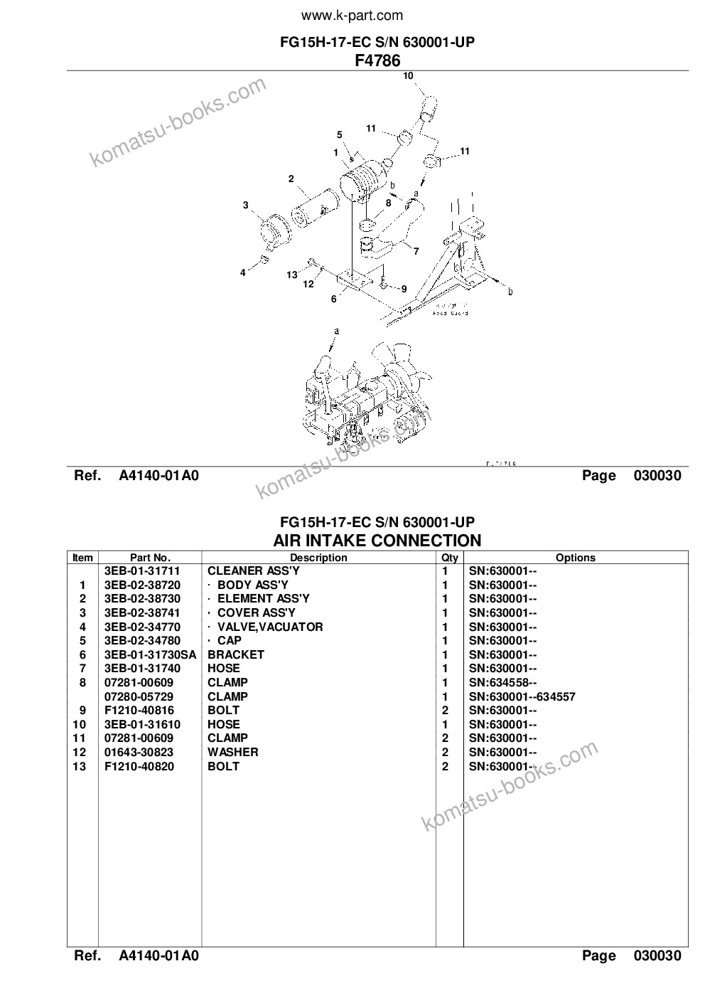 Komatsu FG15H-17-EC S/N 630001-UP Parts catalog cover Page 5