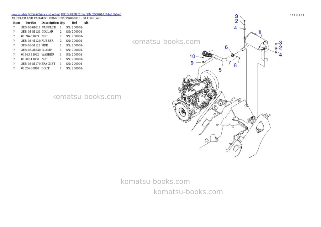 Komatsu fg15h/18h-21-w s/n 200001-up Parts catalog cover Page 9 Komatsu fg15h/18h-21-w s/n 200001-up Parts catalog cover Page 9