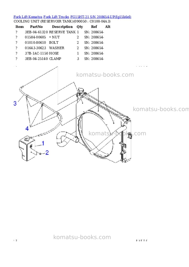 Komatsu FG15HT-21 S/N 208654-UP Parts catalog cover Page 10 Komatsu FG15HT-21 S/N 208654-UP Parts catalog cover Page 10