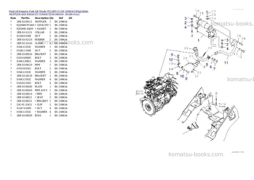 Komatsu FG15HT-21 S/N 208654-UP Parts catalog cover Page 5 Komatsu FG15HT-21 S/N 208654-UP Parts catalog cover Page 5
