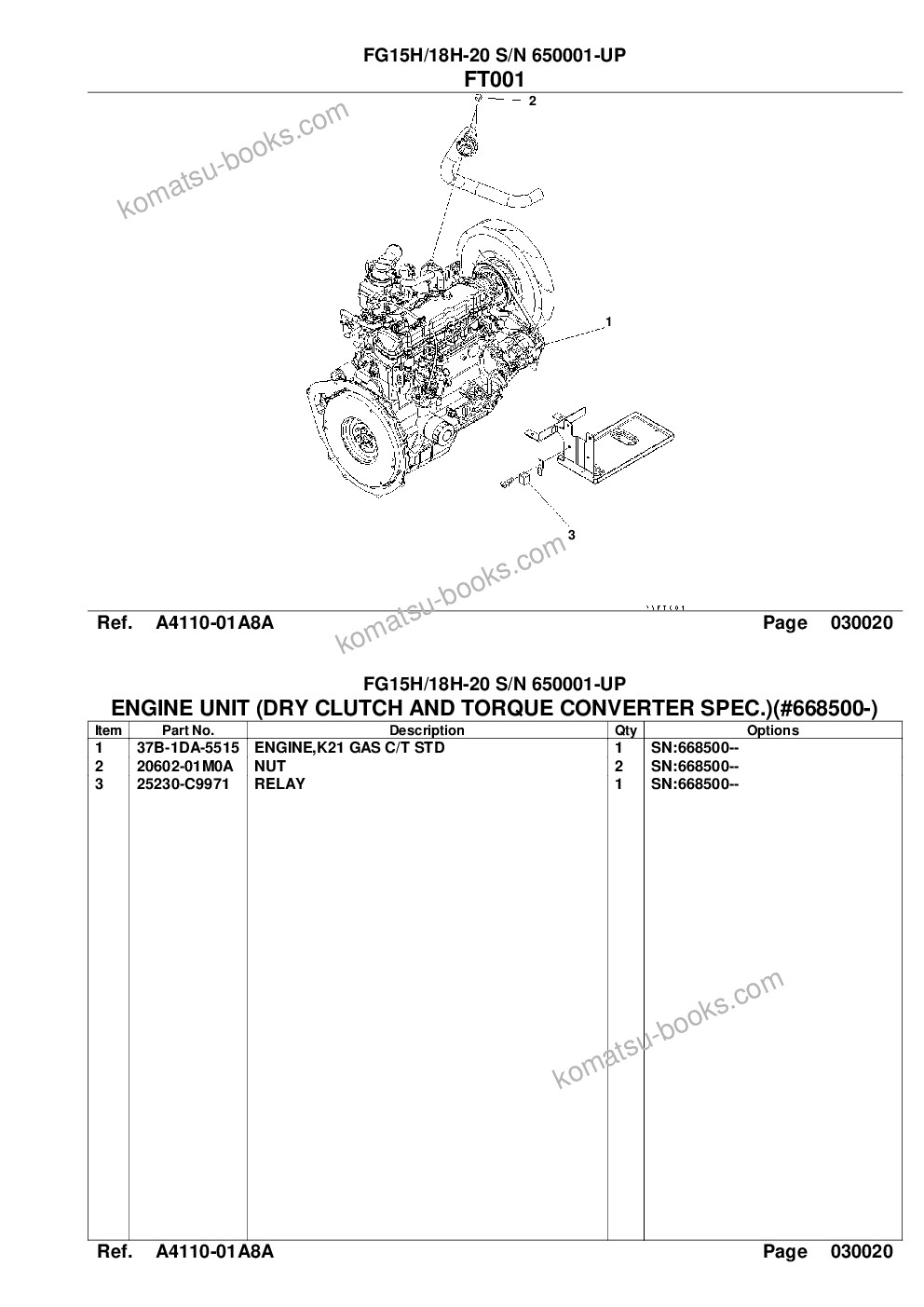 Komatsu fg15h-18 s/n 640001-up Parts catalog cover Page 4